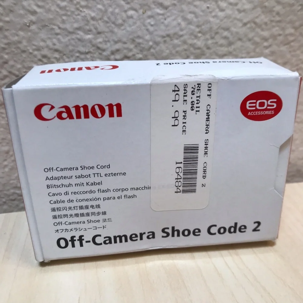 Canon Off-Camera Shoe Code 2 Camera Accessory Photography Flash NIB NWT